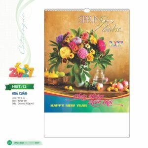 Lịch Treo Tường Lò Xo 2027 HBT Mẫu HBT12 (40 x 60cm) Cung Cấp Lịch Tết Doanh Nghiệp TP.HCM in logo doanh nghiệp quà tặng Tết tại Quà Tặng Miền Nam