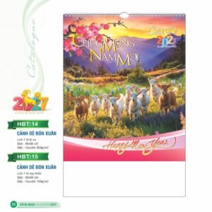 Lịch Treo Tường Lò Xo 2027 HBT Mẫu HBT15 (40 x 60cm) Cung Cấp Lịch Tết Doanh Nghiệp TP.HCM in logo doanh nghiệp quà tặng Tết tại Quà Tặng Miền Nam
