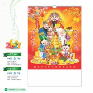 Lịch Treo Tường Lò Xo 2027 HBT Mẫu HBT16 - Phúc Lộc Thọ (40 x 60cm) Cung Cấp Lịch Tết Doanh Nghiệp TP.HCM in logo doanh nghiệp quà tặng Tết tại Quà Tặng Miền Nam