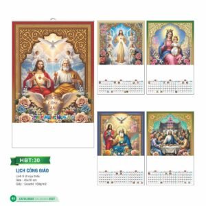 Lịch Treo Tường Nẹp Thiếc 2027 HBT Mẫu HBT30 (45 x 70cm) Cung Cấp Lịch Tết Doanh Nghiệp TP.HCM in logo doanh nghiệp quà tặng Tết tại Quà Tặng Miền Nam
