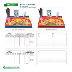 Lịch Để Bàn 2027 HBT Mẫu HBT35 (14 x 26cm) Cung Cấp Lịch Tết Doanh Nghiệp TP.HCM in logo doanh nghiệp quà tặng Tết tại Quà Tặng Miền Nam