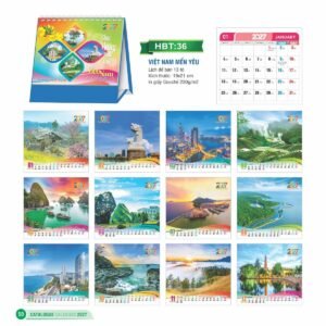 Lịch Để Bàn 2027 HBT Mẫu HBT36 (19 x 21cm) Cung Cấp Lịch Tết Doanh Nghiệp TP.HCM in logo doanh nghiệp quà tặng Tết tại Quà Tặng Miền Nam