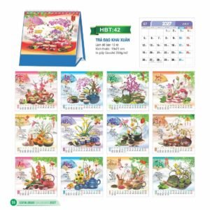 Lịch Để Bàn 2027 HBT Mẫu HBT42 (19 x 21cm) Cung Cấp Lịch Tết Doanh Nghiệp TP.HCM in logo doanh nghiệp quà tặng Tết tại Quà Tặng Miền Nam