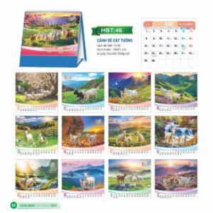 Lịch Để Bàn 2027 HBT Mẫu HBT46 (19 x 21cm) Cung Cấp Lịch Tết Doanh Nghiệp TP.HCM in logo doanh nghiệp quà tặng Tết tại Quà Tặng Miền Nam