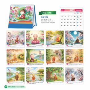 Lịch Để Bàn 2027 HBT Mẫu HBT48 (19 x 21cm) Cung Cấp Lịch Tết Doanh Nghiệp TP.HCM in logo doanh nghiệp quà tặng Tết tại Quà Tặng Miền Nam