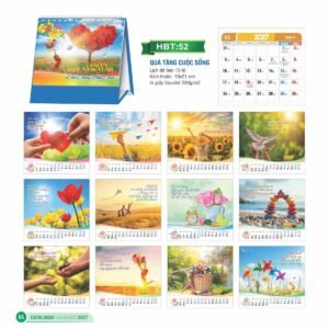 Lịch Để Bàn 2027 HBT Mẫu HBT52 (19 x 21cm) Cung Cấp Lịch Tết Doanh Nghiệp TP.HCM in logo doanh nghiệp quà tặng Tết tại Quà Tặng Miền Nam