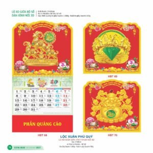Lịch Treo Tường Lò Xo 2027 HBT Mẫu HBT72 (22  x  23 cm) Cung Cấp Lịch Tết Doanh Nghiệp TP.HCM in logo doanh nghiệp quà tặng Tết tại Quà Tặng Miền Nam