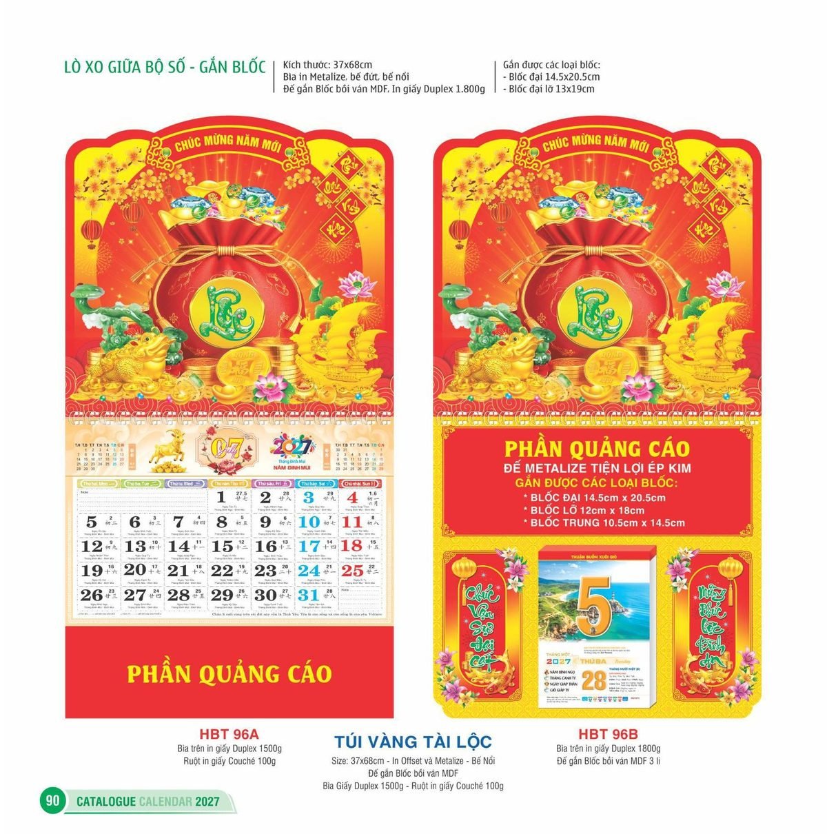 Lịch Treo Tường Lò Xo 2027 HBT Mẫu HBT97A (20 x 21 cm) Cung Cấp Lịch Tết Doanh Nghiệp TP.HCM Lịch Treo Tường Lò Xo 2027 HBT Mẫu HBT97A (20 x 21 cm) Cung Cấp Lịch Tết Doanh Nghiệp TP.HCM in logo doanh nghiệp quà tặng Tết tại Quà Tặng Miền Nam