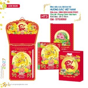 Lịch Bloc Cực Đại 2027 HT Mẫu HT3 - Hương Sắc Việt Nam (29 x 41cm) Cung Cấp Lịch Tết Doanh Nghiệp TP.HCM in logo doanh nghiệp quà tặng Tết tại Quà Tặng Miền Nam
