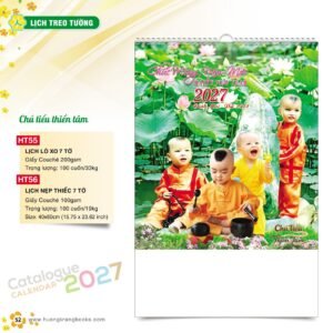Lịch Bloc 2027 HT Mẫu HT55 (29 x 41 cm) Cung Cấp Lịch Tết Doanh Nghiệp TP.HCM in logo doanh nghiệp quà tặng Tết tại Quà Tặng Miền Nam