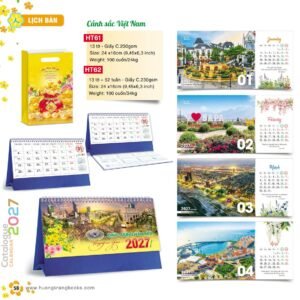 Lịch Để Bàn 2027 HT Mẫu HT61 (24 x 16cm) Cung Cấp Lịch Tết Doanh Nghiệp TP.HCM in logo doanh nghiệp quà tặng Tết tại Quà Tặng Miền Nam