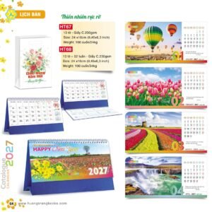 Lịch Để Bàn 2027 HT Mẫu HT67 (24 x 16cm) Cung Cấp Lịch Tết Doanh Nghiệp TP.HCM in logo doanh nghiệp quà tặng Tết tại Quà Tặng Miền Nam
