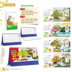 Lịch Để Bàn 2027 HT Mẫu HT69 (24 x 16cm) Cung Cấp Lịch Tết Doanh Nghiệp TP.HCM in logo doanh nghiệp quà tặng Tết tại Quà Tặng Miền Nam