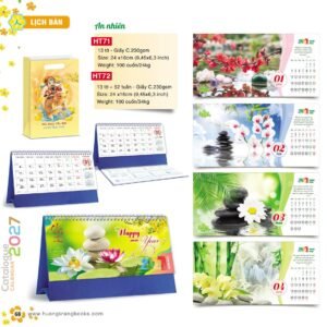 Lịch Để Bàn 2027 HT Mẫu HT71 (24 x 16cm) Cung Cấp Lịch Tết Doanh Nghiệp TP.HCM in logo doanh nghiệp quà tặng Tết tại Quà Tặng Miền Nam