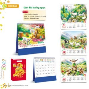 Lịch Để Bàn 2027 HT Mẫu HT75 (18 x 21cm) Cung Cấp Lịch Tết Doanh Nghiệp TP.HCM in logo doanh nghiệp quà tặng Tết tại Quà Tặng Miền Nam