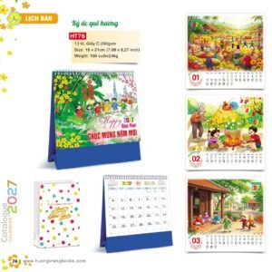 Lịch Để Bàn 2027 HT Mẫu HT76 (18 x 21cm) Cung Cấp Lịch Tết Doanh Nghiệp TP.HCM in logo doanh nghiệp quà tặng Tết tại Quà Tặng Miền Nam
