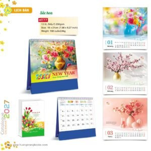 Lịch Để Bàn 2027 HT Mẫu HT77 (18 x 21cm) Cung Cấp Lịch Tết Doanh Nghiệp TP.HCM in logo doanh nghiệp quà tặng Tết tại Quà Tặng Miền Nam