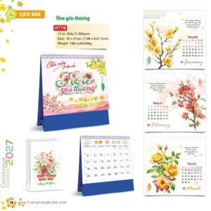 Lịch Để Bàn 2027 HT Mẫu HT78 (18 x 21cm) Cung Cấp Lịch Tết Doanh Nghiệp TP.HCM in logo doanh nghiệp quà tặng Tết tại Quà Tặng Miền Nam