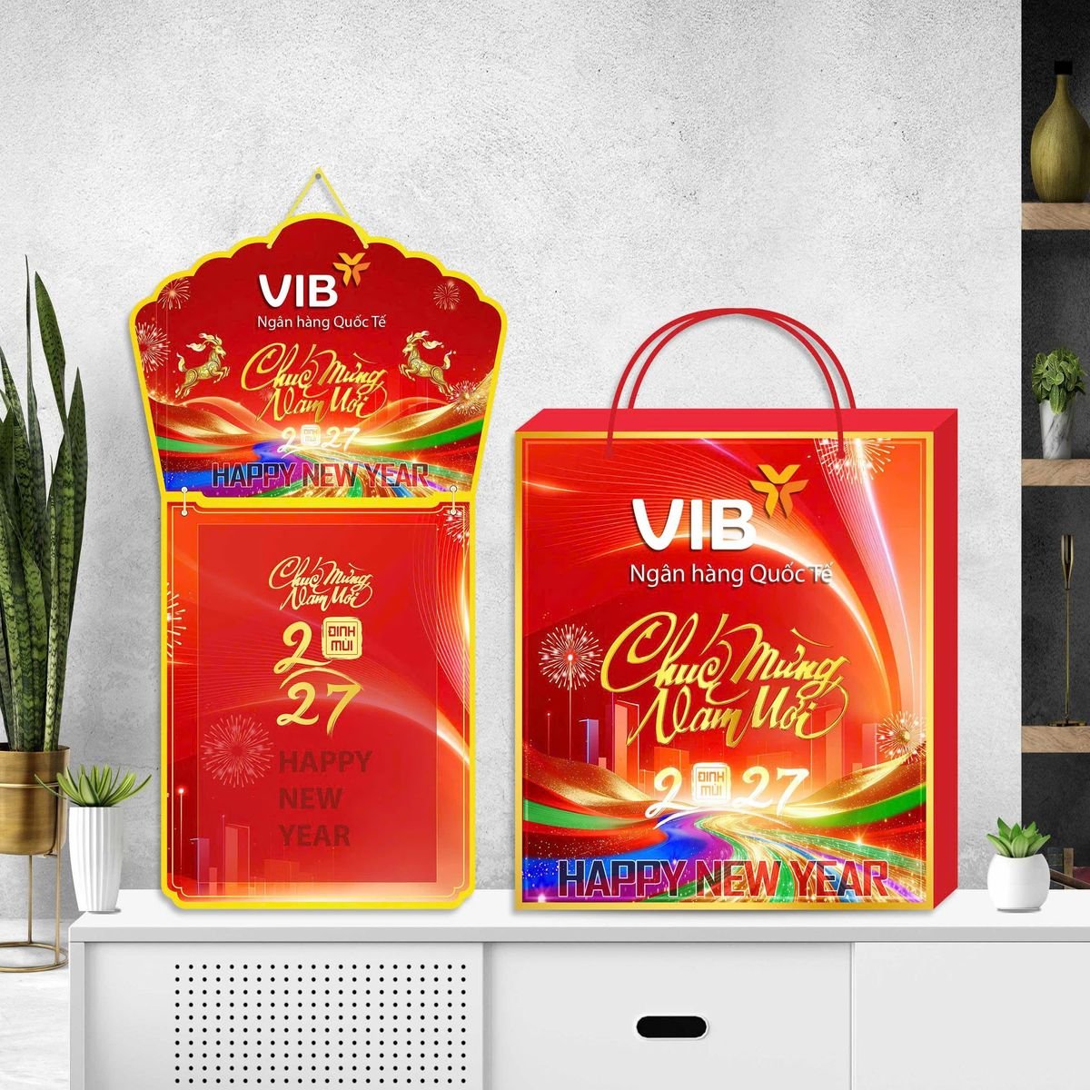 Lịch Khánh Gỗ Lamina 2 Đầu 2027 LM2D_061 - Quà Tặng Miền Nam