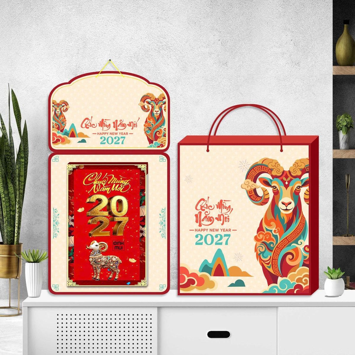 Lịch Khánh Gỗ Lamina 2 Đầu 2027 LM2D_064 - Quà Tặng Miền Nam