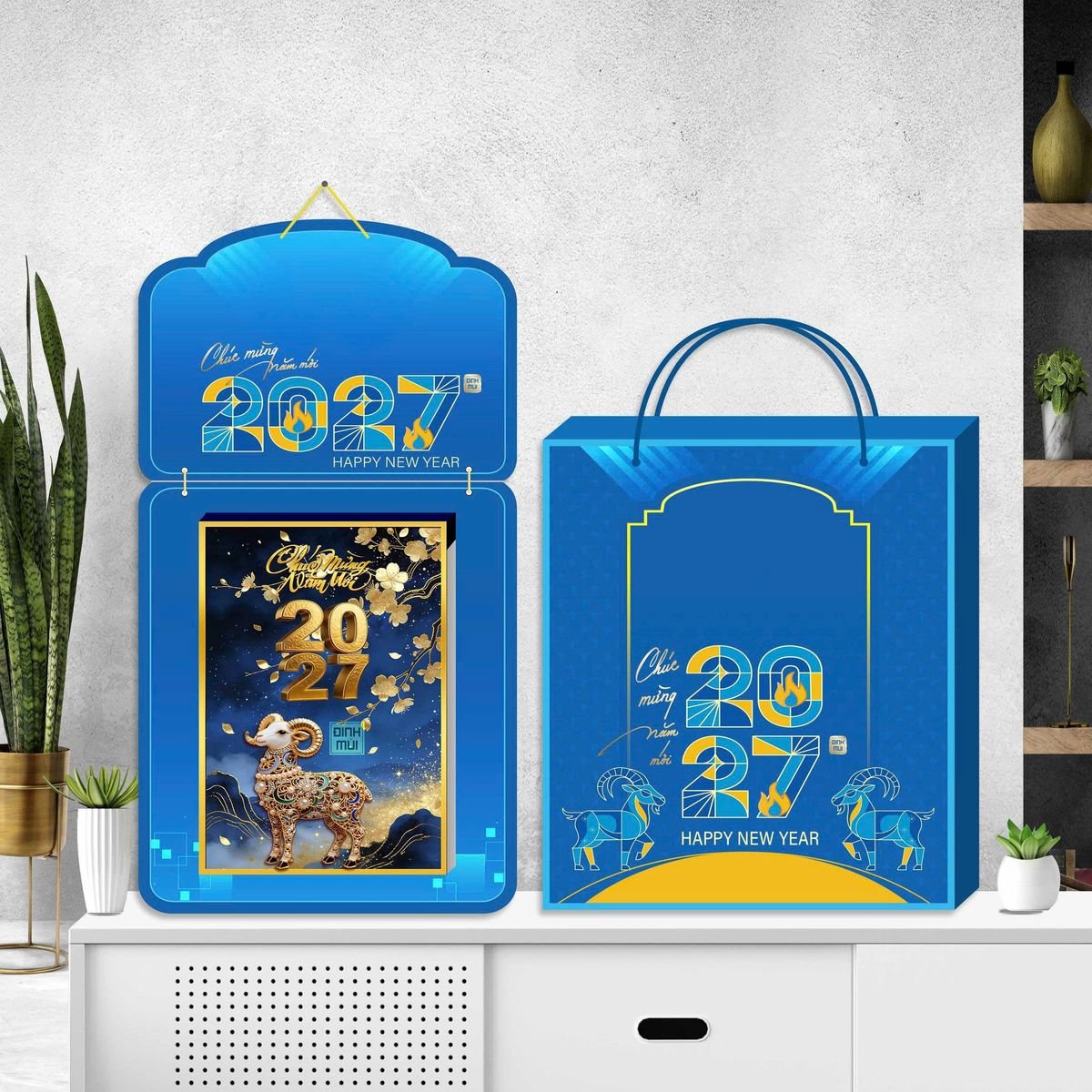 Lịch Khánh Gỗ Lamina 2 Đầu 2027 LM2D_065 - Quà Tặng Miền Nam