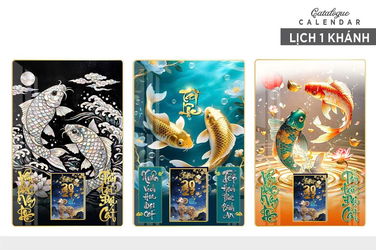 Lịch Gỗ Lamina Cao Cấp 40x60cm 2027 LM406_005 - Quà Tặng Miền Nam