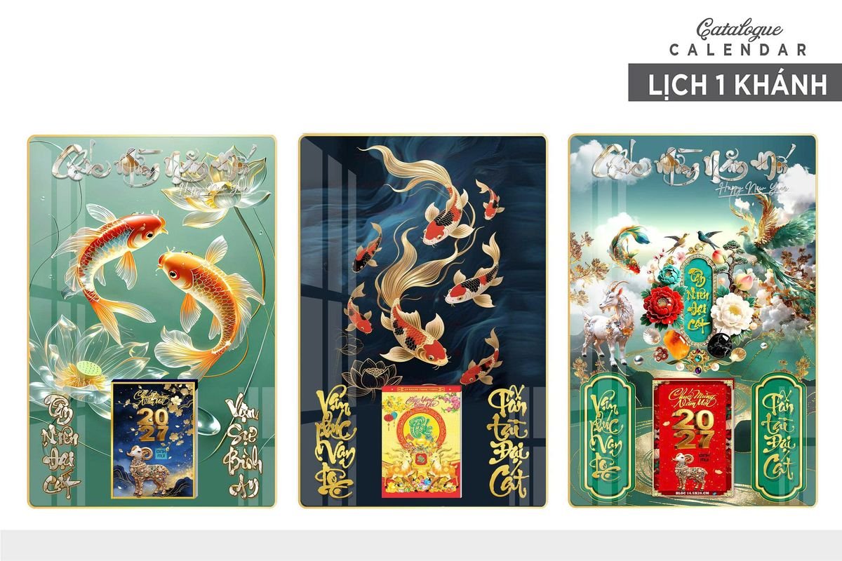 Lịch Gỗ Lamina Cao Cấp 40x60cm 2027 LM406_007 - Quà Tặng Miền Nam