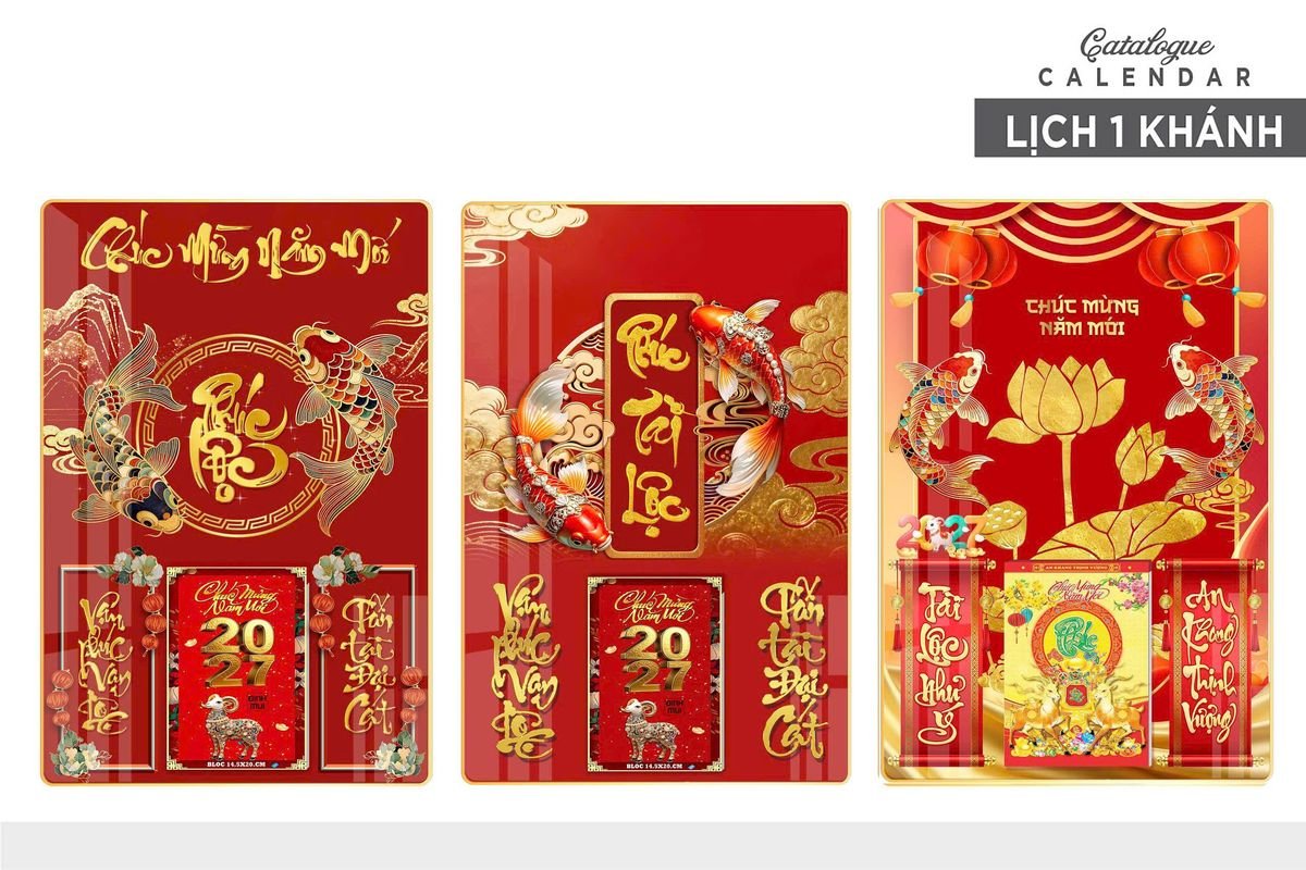 Lịch Gỗ Lamina Cao Cấp 40x60cm 2027 LM406_008 - Quà Tặng Miền Nam