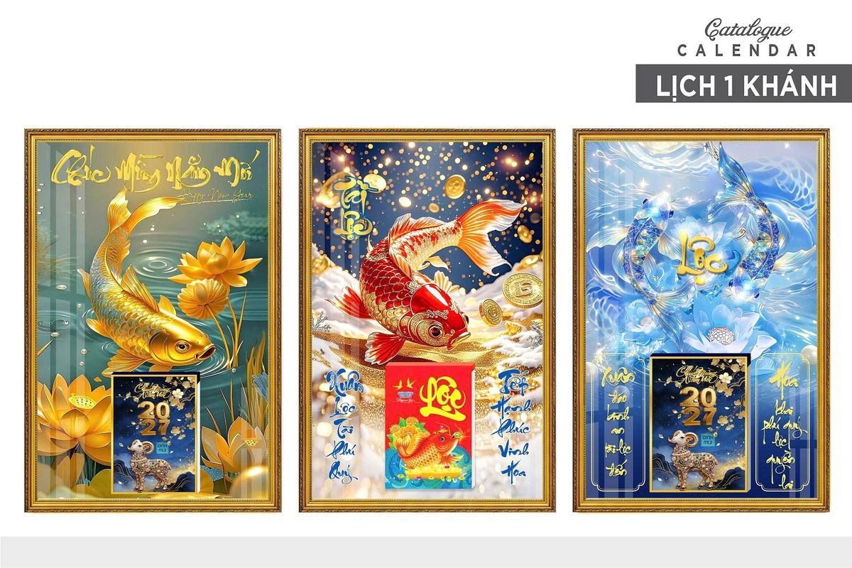 Lịch Gỗ Lamina Cao Cấp 40x60cm 2027 LM406_009 - Quà Tặng Miền Nam