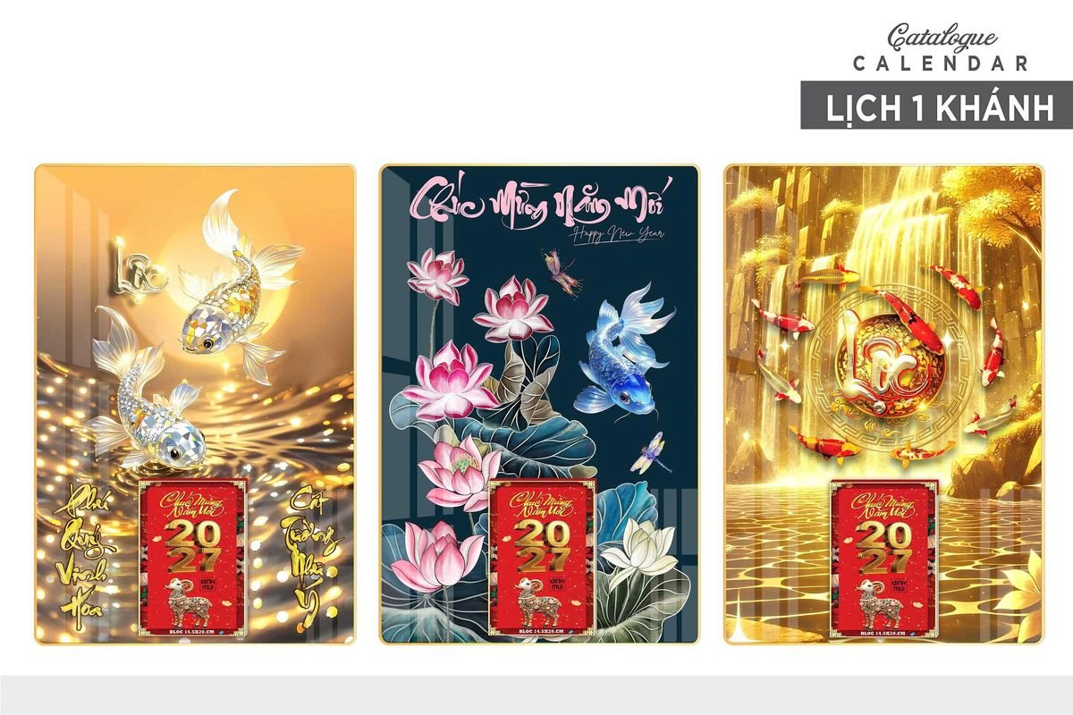 Lịch Gỗ Lamina Cao Cấp 40x60cm 2027 LM406_011 - Quà Tặng Miền Nam