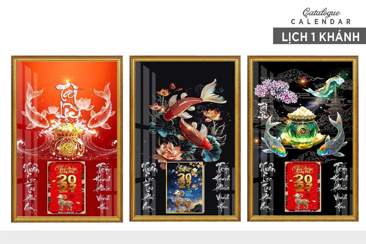 Lịch Gỗ Lamina Cao Cấp 40x60cm 2027 LM406_012 - Quà Tặng Miền Nam