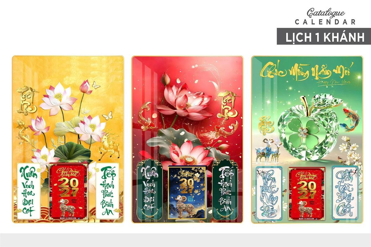 Lịch Gỗ Lamina Cao Cấp 40x60cm 2027 LM406_015 - Quà Tặng Miền Nam