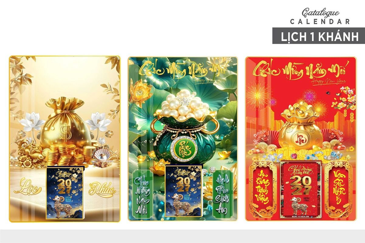 Lịch Gỗ Lamina Cao Cấp 40x60cm 2027 LM406_019 - Quà Tặng Miền Nam