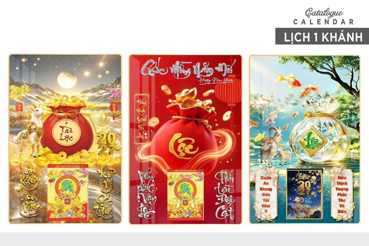 Lịch Gỗ Lamina Cao Cấp 40x60cm 2027 LM406_020 - Quà Tặng Miền Nam