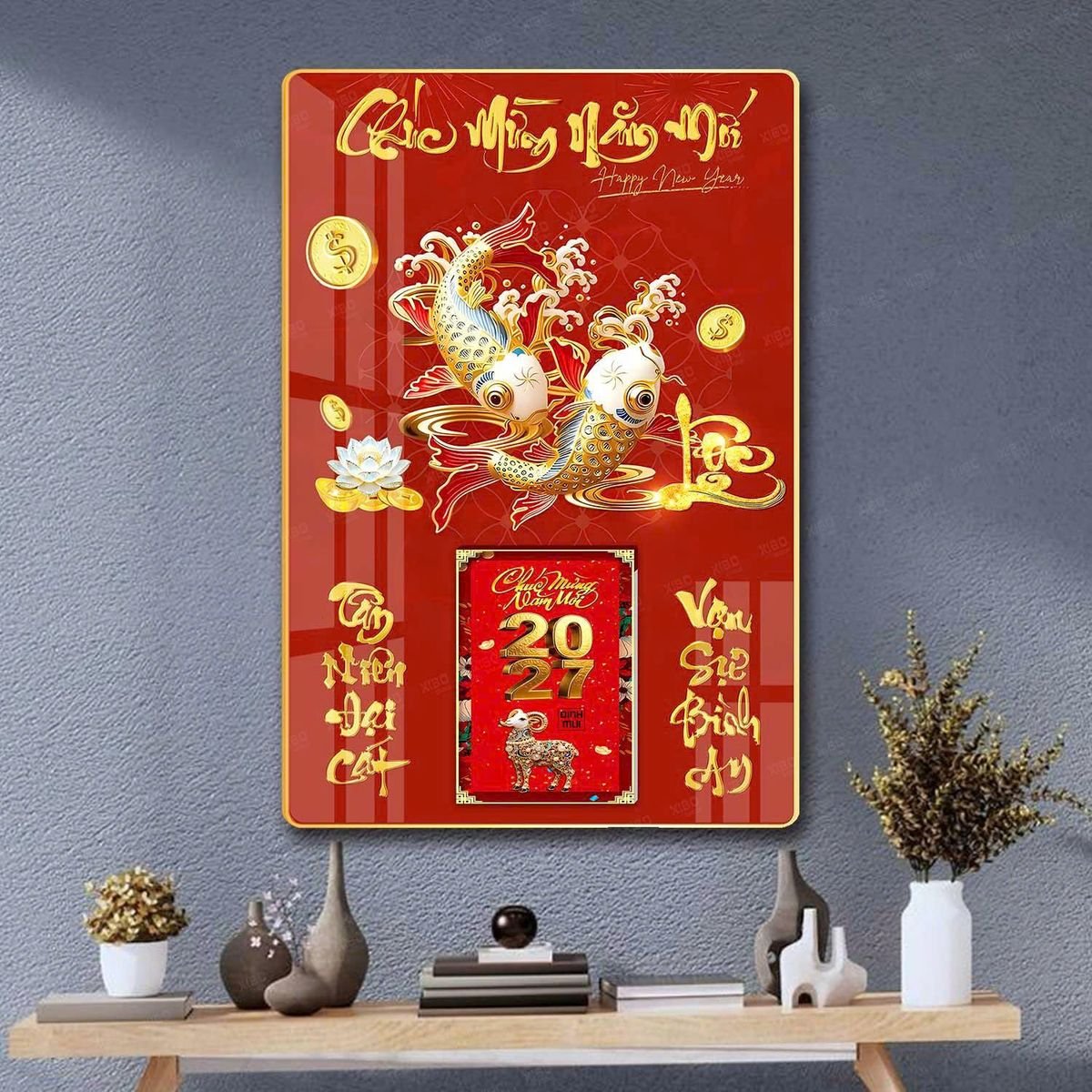 Lịch Gỗ Lamina Cao Cấp 40x60cm 2027 LM406_036 - Quà Tặng Miền Nam