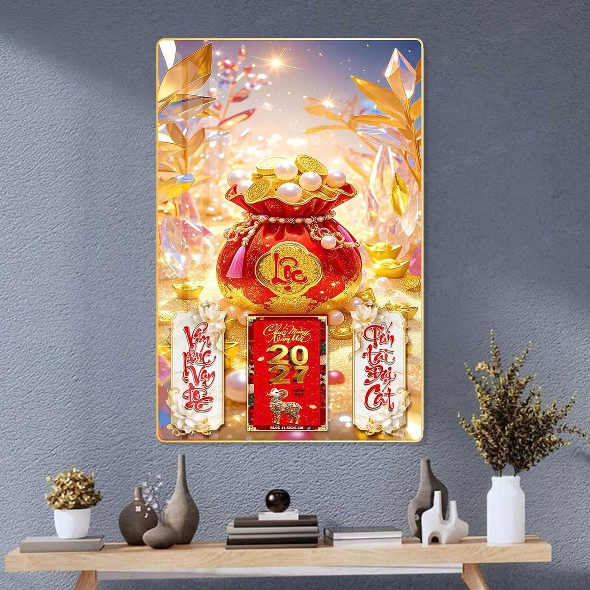 Lịch Gỗ Lamina Cao Cấp 40x60cm 2027 LM406_038 - Quà Tặng Miền Nam