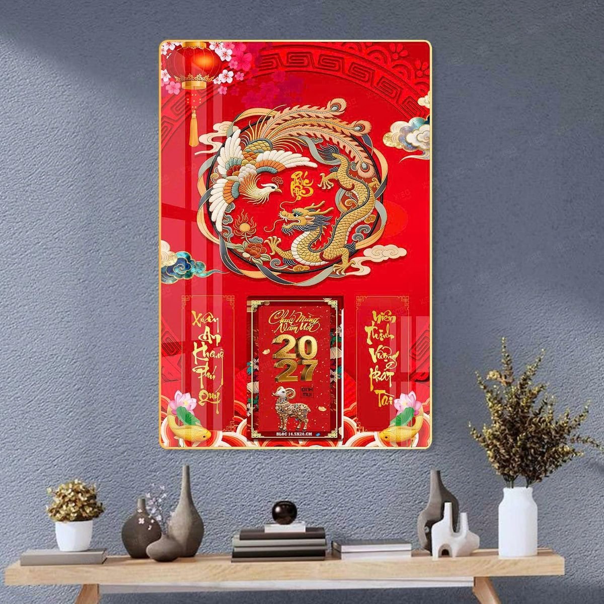 Lịch Gỗ Lamina Cao Cấp 40x60cm 2027 LM406_041 - Quà Tặng Miền Nam