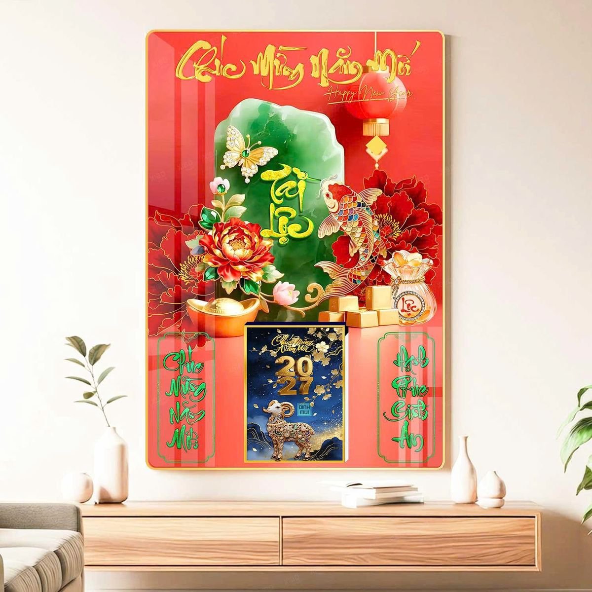 Lịch Gỗ Lamina Cao Cấp 40x60cm 2027 LM406_047 - Quà Tặng Miền Nam