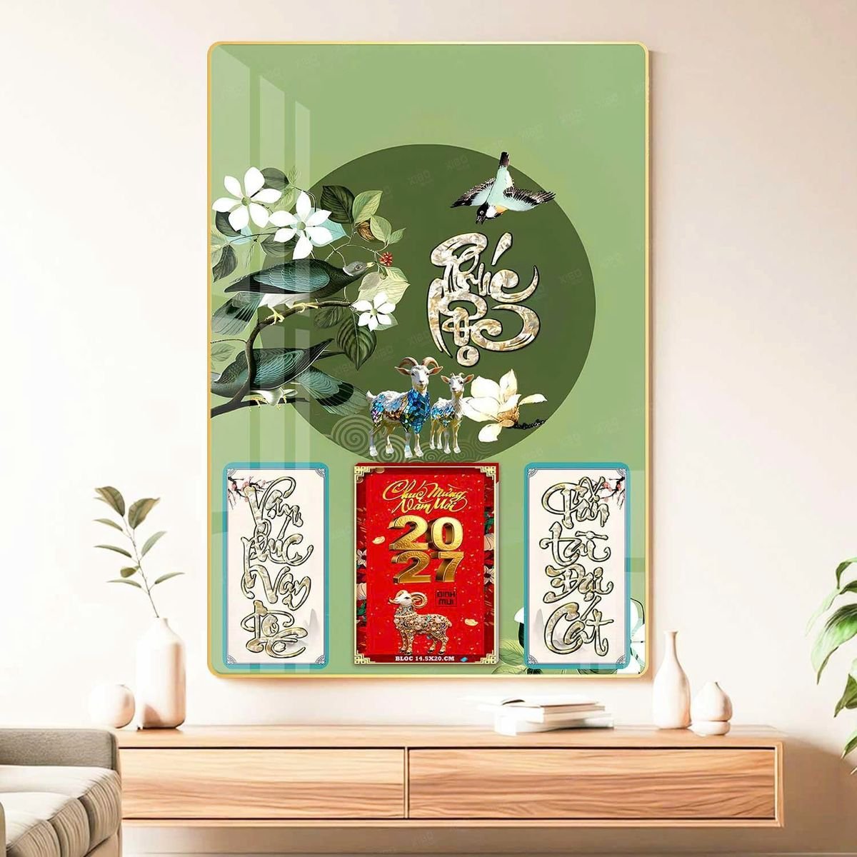 Lịch Gỗ Lamina Cao Cấp 40x60cm 2027 LM406_048 - Quà Tặng Miền Nam
