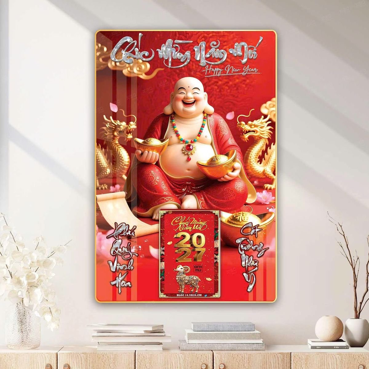 Lịch Gỗ Lamina Cao Cấp 40x60cm 2027 LM406_053 - Quà Tặng Miền Nam