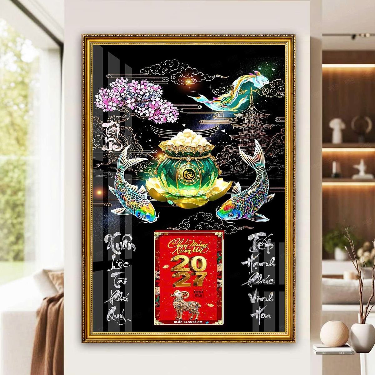 Lịch Gỗ Lamina Cao Cấp 40x60cm 2027 LM406_055 - Quà Tặng Miền Nam