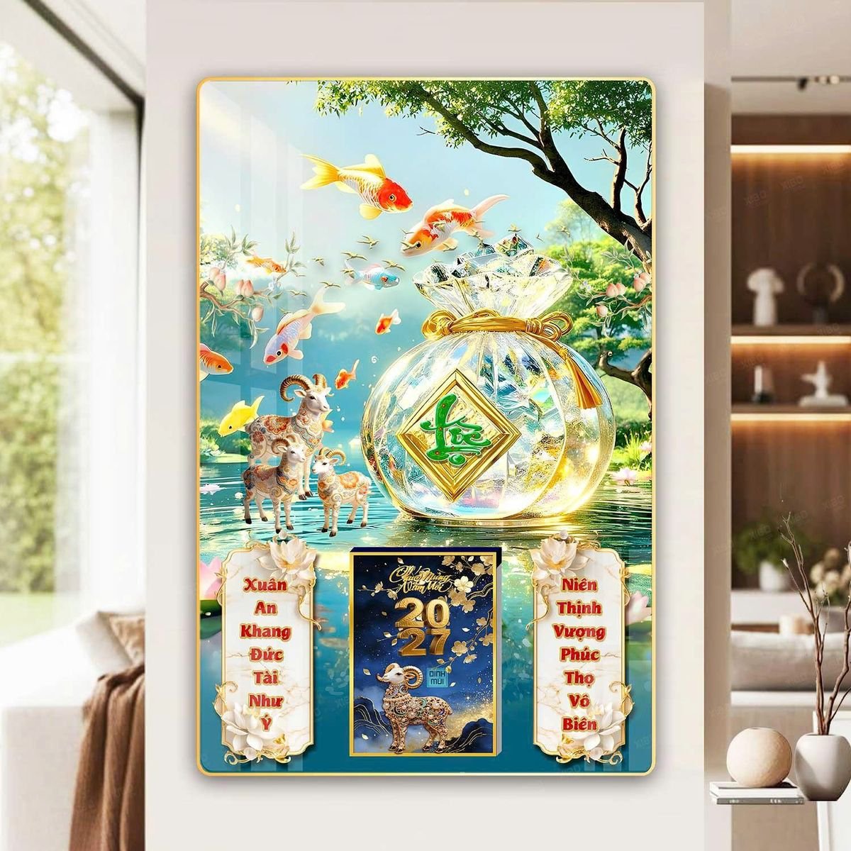 Lịch Gỗ Lamina Cao Cấp 40x60cm 2027 LM406_056 - Quà Tặng Miền Nam