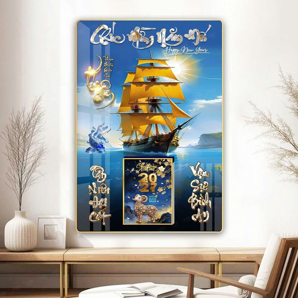 Lịch Gỗ Lamina Cao Cấp 40x60cm 2027 LM406_064 - Quà Tặng Miền Nam