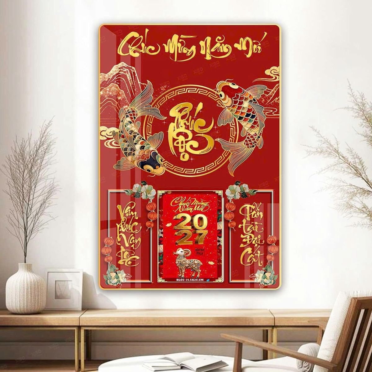 Lịch Gỗ Lamina Cao Cấp 40x60cm 2027 LM406_065 - Quà Tặng Miền Nam