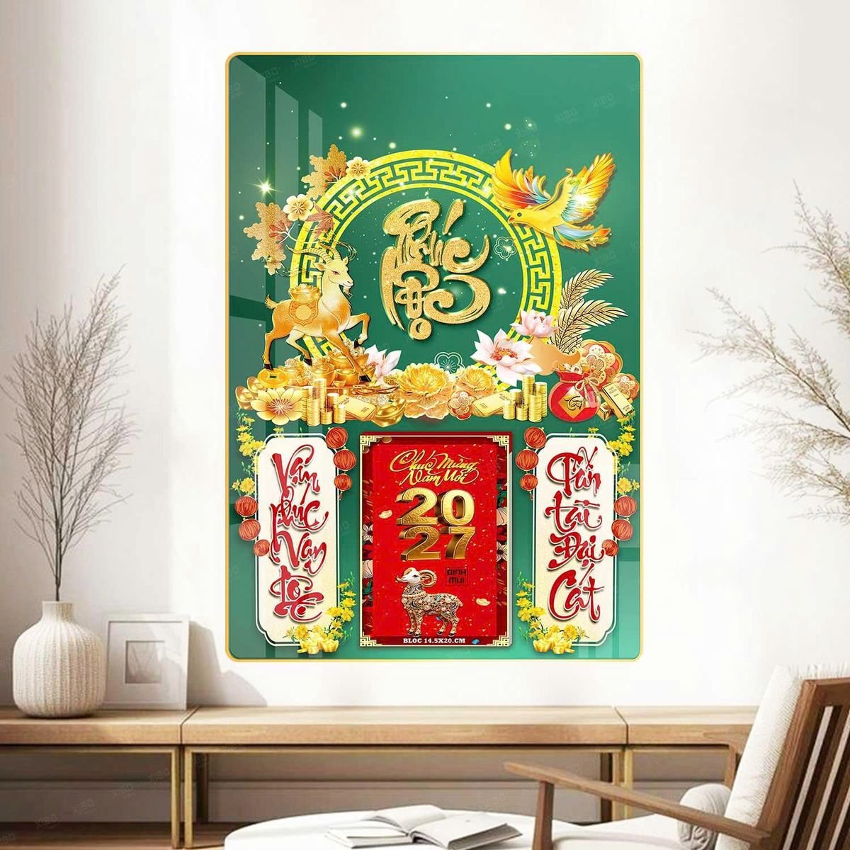 Lịch Gỗ Lamina Cao Cấp 40x60cm 2027 LM406_066 - Quà Tặng Miền Nam