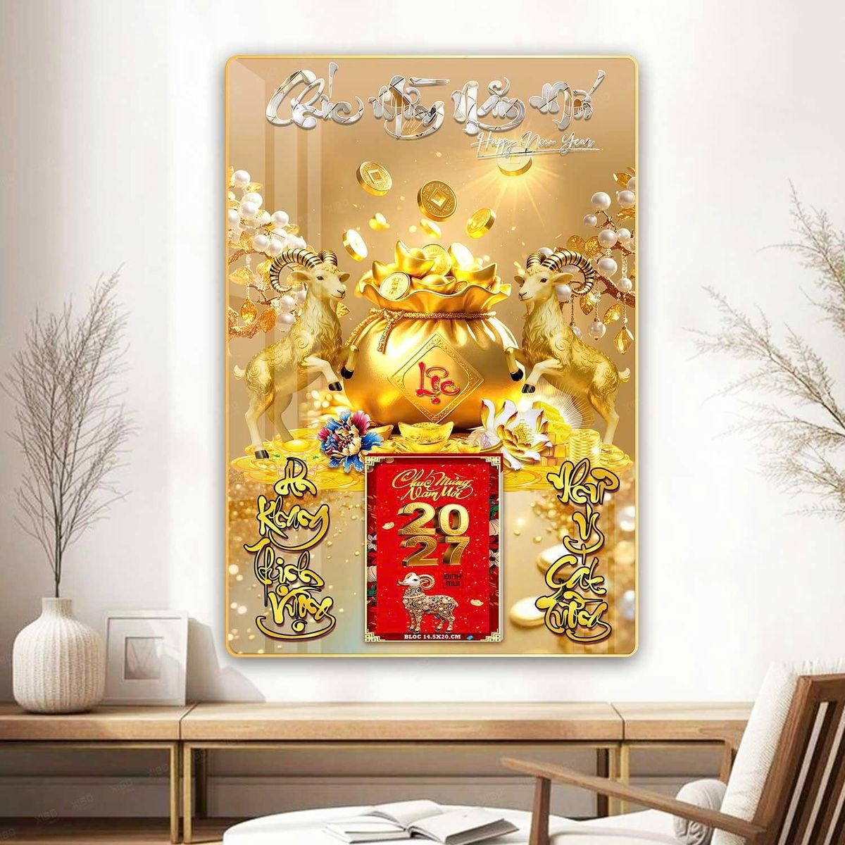 Lịch Gỗ Lamina Cao Cấp 40x60cm 2027 LM406_067 - Quà Tặng Miền Nam