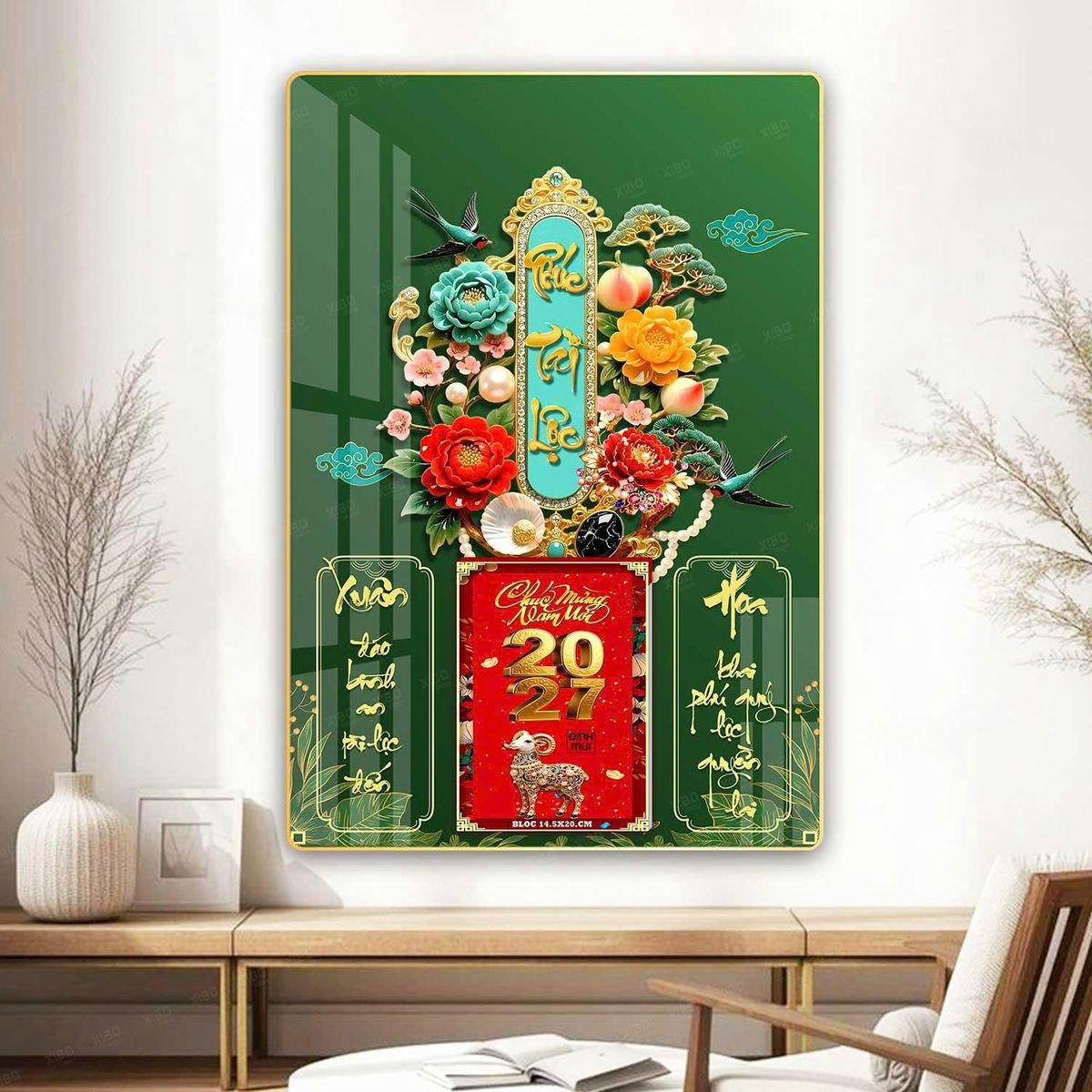 Lịch Gỗ Lamina Cao Cấp 40x60cm 2027 LM406_068 - Quà Tặng Miền Nam