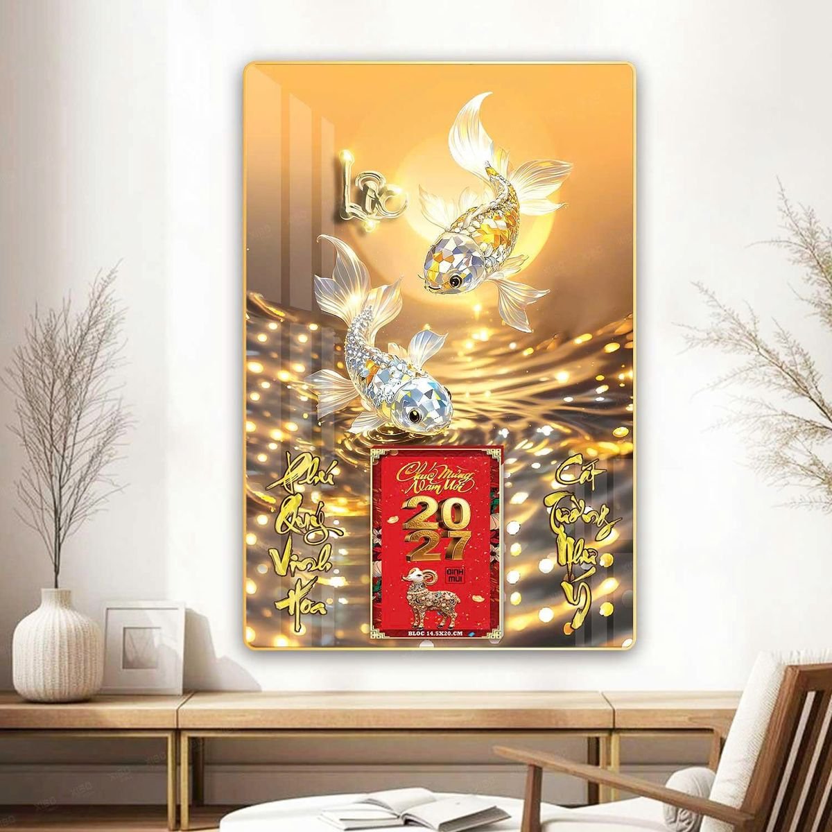 Lịch Gỗ Lamina Cao Cấp 40x60cm 2027 LM406_069 - Quà Tặng Miền Nam