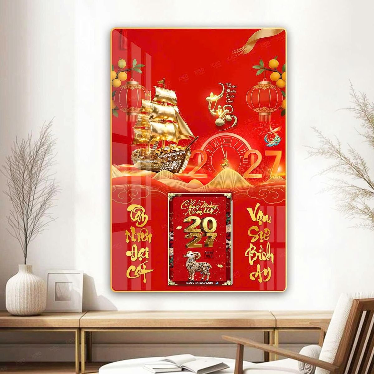 Lịch Gỗ Lamina Cao Cấp 40x60cm 2027 LM406_070 - Quà Tặng Miền Nam