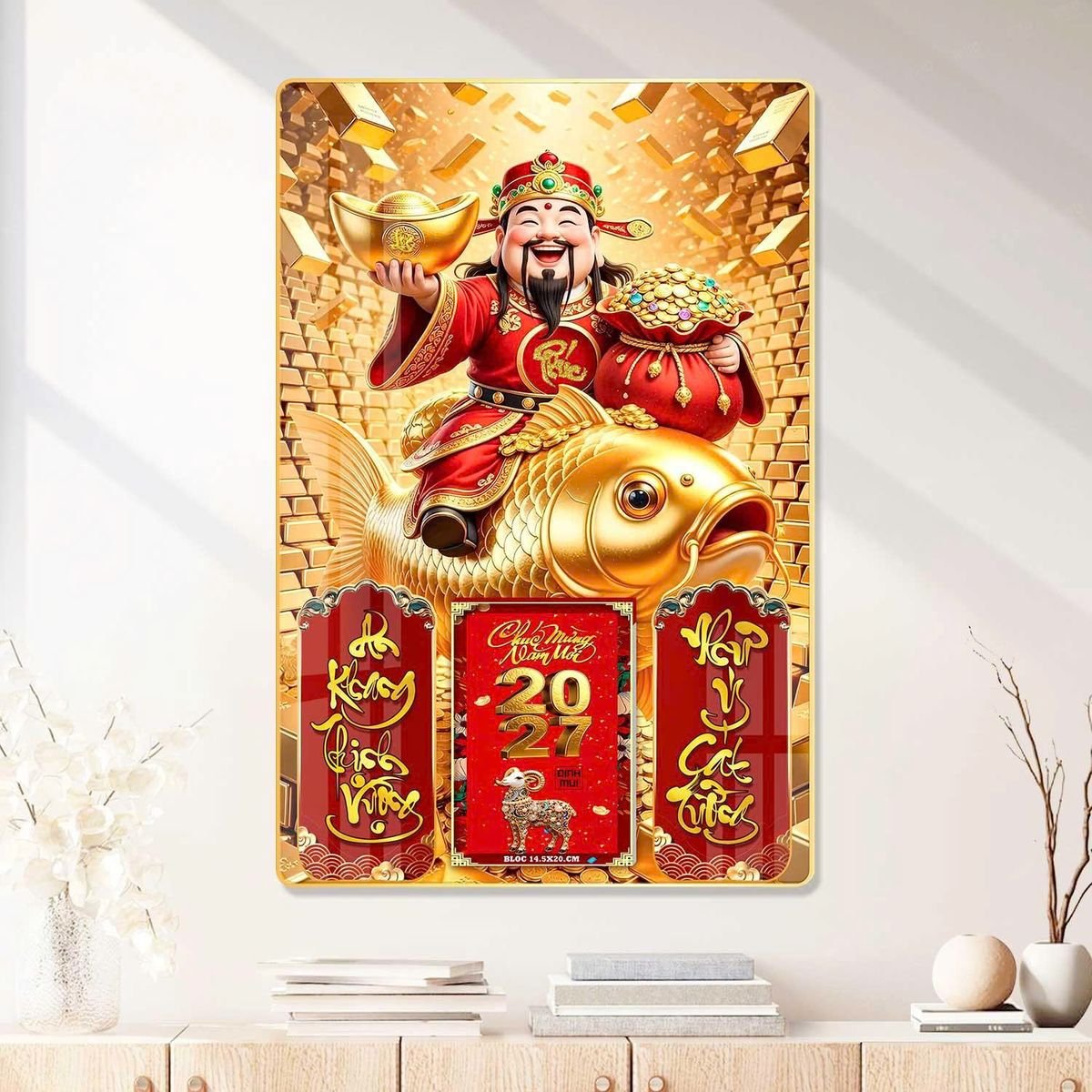 Lịch Gỗ Lamina Cao Cấp 40x60cm 2027 LM406_079 - Quà Tặng Miền Nam